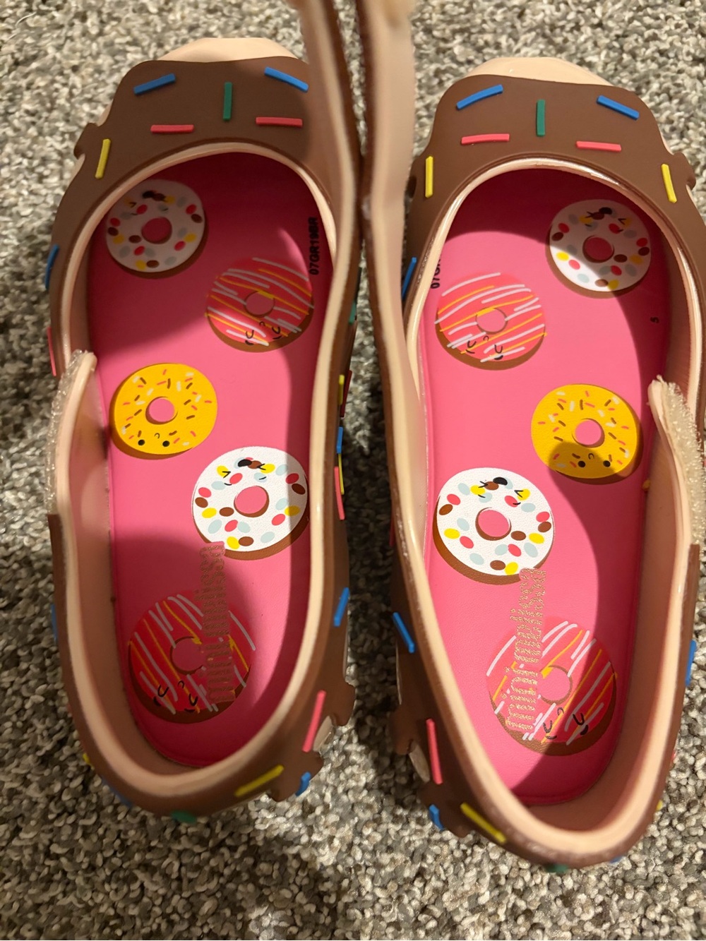 FINAL⬇️NWB RARE Mini Melissa Brown Donut Mary Jane Shoes with Pink Insole - Picture 9 of 9